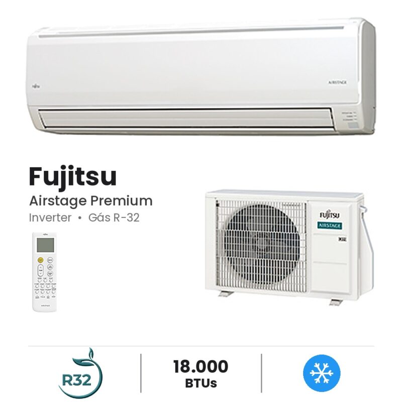 Ar-condicionado Split Hi-Wall Fujitsu Airstage Premium Inverter 18.000 BTUs Frio