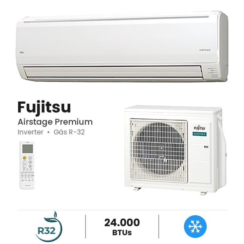 Ar-condicionado Split Hi-Wall Fujitsu Airstage Premium Inverter 24.000 BTUs Frio