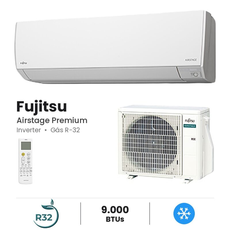 Ar-condicionado Split Hi-Wall Fujitsu Airstage Premium Inverter 9.000 BTUs Frio